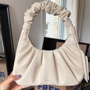 JW PEI Pleated Cream Hobo Bag
